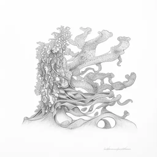 kelp forest from Pacific Northwest black and white  tattoo design idea