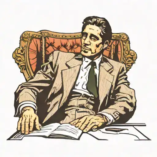Michael Corleone Godfather sitting alone tattoo design idea