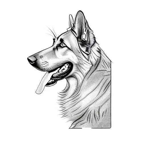 a german shepherd dog tattoo design idea