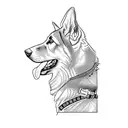 a german shepherd dog tattoo design idea