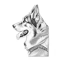 a german shepherd dog tattoo design idea