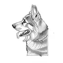 a german shepherd dog tattoo design idea