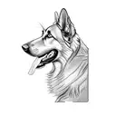 a german shepherd dog tattoo design idea
