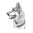 a german shepherd dog tattoo design idea