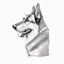 a german shepherd dog tattoo design idea