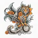 signature incorporated tattoo design idea