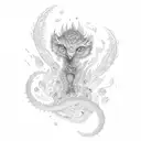 blue fire tattoo design idea