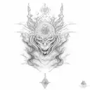 blue fire tattoo design idea