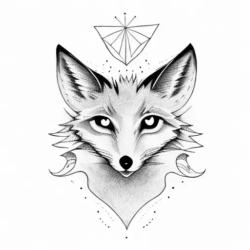 witch fox tattoo design idea