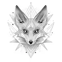 witch fox tattoo design idea