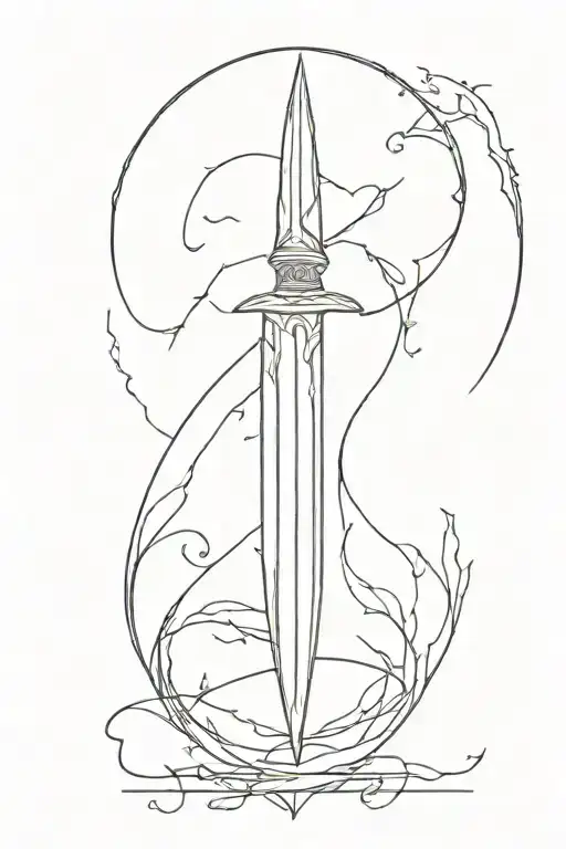 lord of the rings knife "narsil" tattoo design idea
