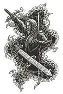 lord of the rings broken sword tattoo design idea