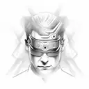 A portrait of Neo from The Matrix in a sketch style tattoo design idea