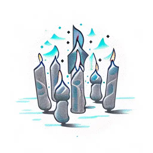 candlestick holder tattoo design idea