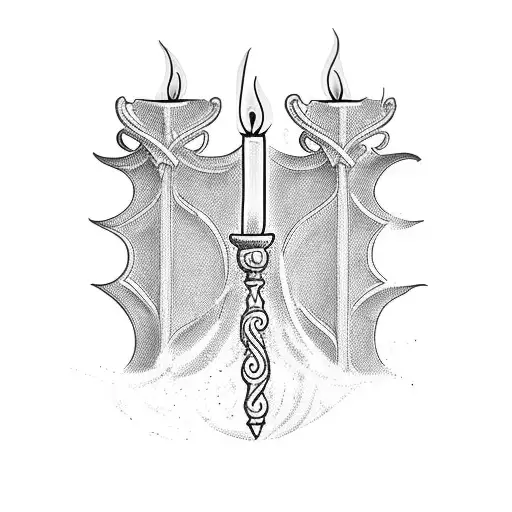 candlestick holder tattoo design idea
