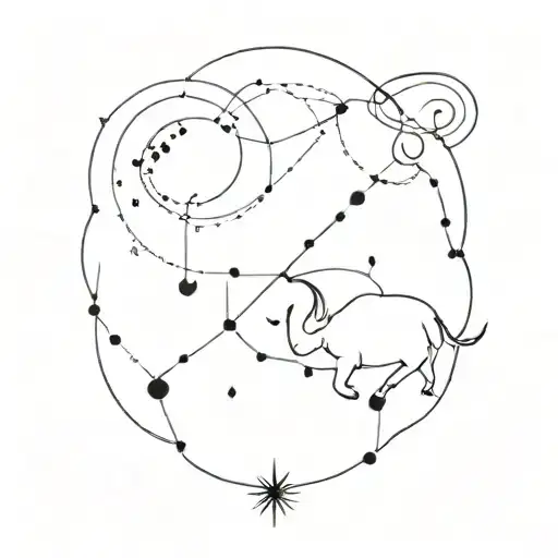 matching zodiac constellation map cancer and taurus tattoo design idea