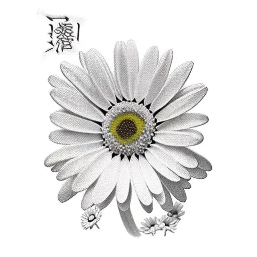 daisy and chrysanthemum  tattoo design idea