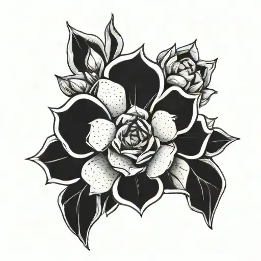 succulent that makes skull in negative space  tattoo design idea