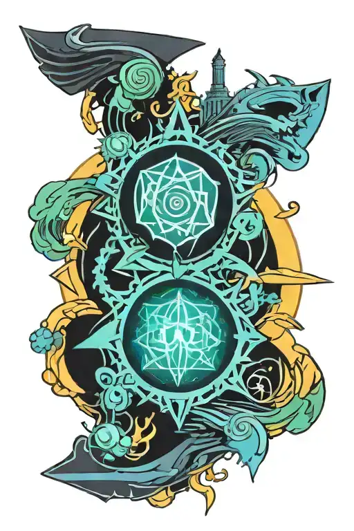 rick and morty crest featuring tattoo design idea