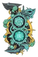 rick and morty crest featuring tattoo design idea