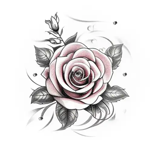 clock tower with garden of roses  tattoo design idea