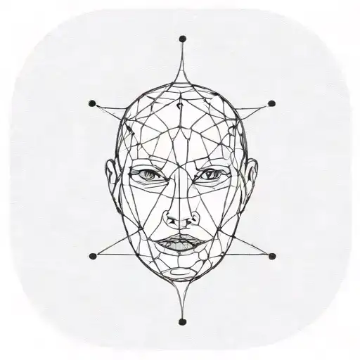 neural network face tattoo design idea