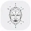 neural network face tattoo design idea
