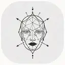 neural network face tattoo design idea