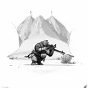 An ogre doing tactical training in a New Mexico desert tattoo design idea