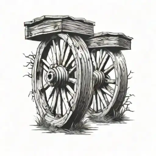 two wagon wheels tattoo design idea