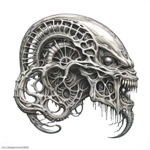 hr giger bio organic  tattoo design idea