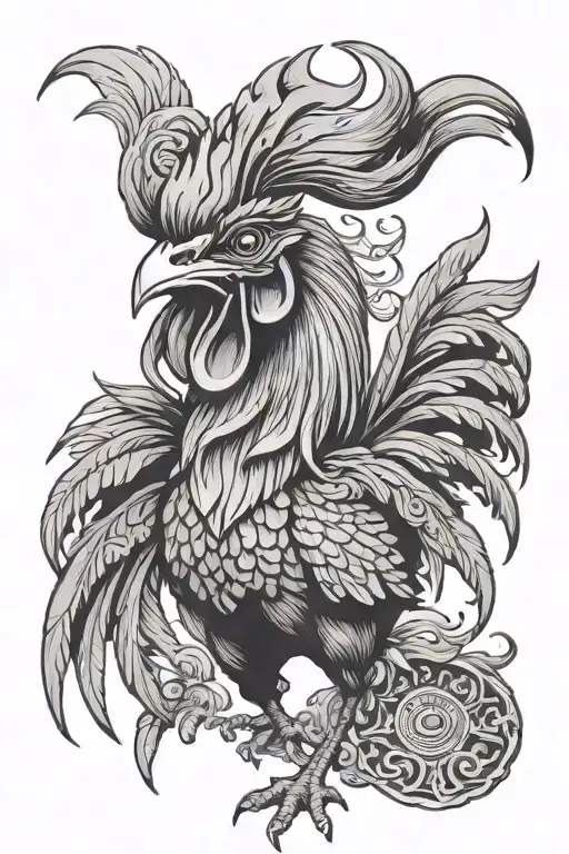 Philippine rooster fighting stance tattoo design idea