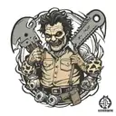 leatherface inside chainsaw tattoo design idea