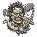 leatherface inside chainsaw tattoo design idea