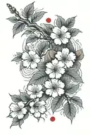 Sakura on the collarbone and chest tattoo design idea