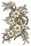 Sakura on the collarbone and chest tattoo design idea