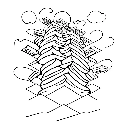 A minimalist tattoo of a stack of books with small footprints leading up the side, representing the journey of exploration through reading tattoo design idea