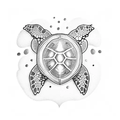 turtle in the coulds tattoo design idea
