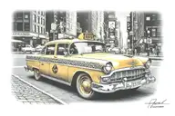 front right contemporary taxi cab tattoo design idea
