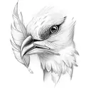 bird with feather tattoo design idea