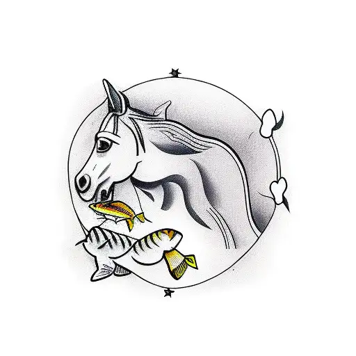 rip dad with horse and fishing w kids tattoo design idea