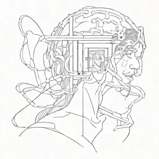 suffering from depression. I feel like a prisoner in my mind. a little psychedelic. tattoo design idea