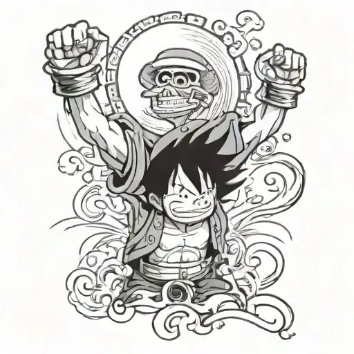 luffy boxing tattoo design idea