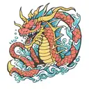 Gyarados pokemon on front  tattoo design idea