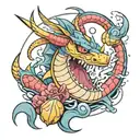 Gyarados pokemon on front  tattoo design idea
