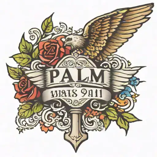 Psalm 91 bible verse Illustrated tattoo design idea