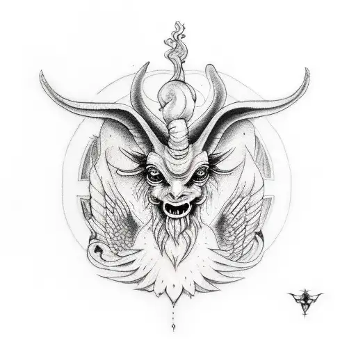 baphomet with lilith tattoo design idea