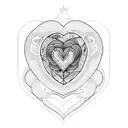 A patchwork heart with lyrics from a Smiths song woven into the design tattoo design idea