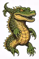 alligator swimming underwater tattoo design idea