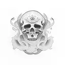 life and death tattoo design idea